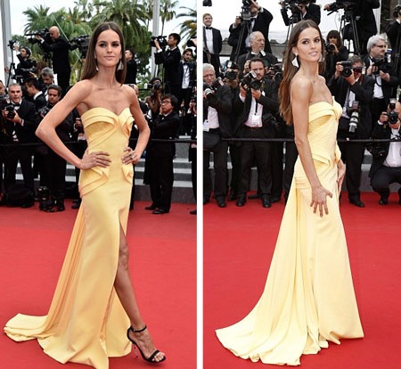 "Thiên thần nội y" lúng túng vì suýt "lộ hàng" trên thảm đỏ - 5 Izabel Goulart là chân dài duy nhất tham gia sự kiện cuối cùng của LHP quốc tế Cannes năm nay.