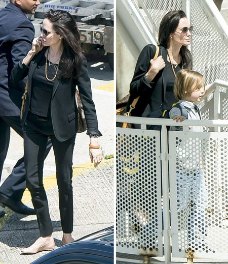 Đại gia đình Brangelina xuất hiện thu hút tại sân bay - 6 Vy Vy