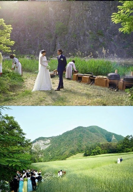 Won Bin và Lee Na Young khoe ảnh cưới hiếm hoi - 3 Won Bin và Lee Na Young trong hôn lễ bí mật diễn ra ngày 30/5.