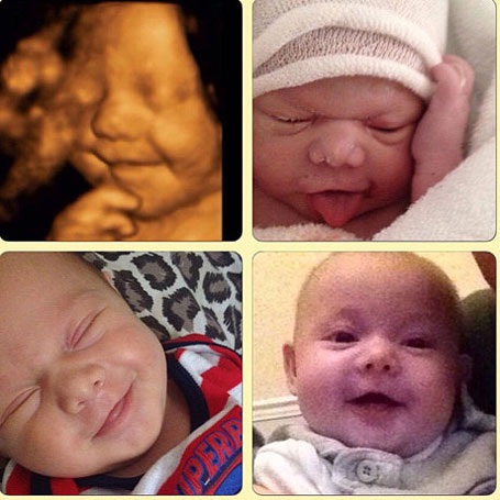 “Nụ cười chiến thắng” của em bé nằm trong bụng mẹ - 2 Nụ cười quyến rũ của Leo từ khi còn trong bụng mẹ đến thời điểm hiện tại.