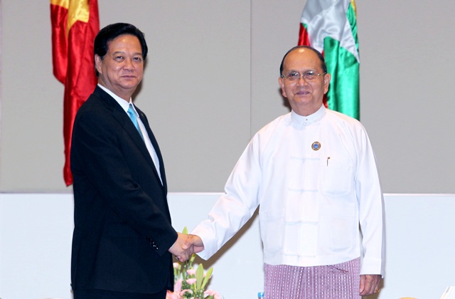 Tổng thống Myanmar cam kết sớm cấp phép cho ngân hàng Việt Nam mở chi nhánh - 1 Thủ tướng hội kiến với Tổng thống Myanmar tại Nay Pyi Taw.