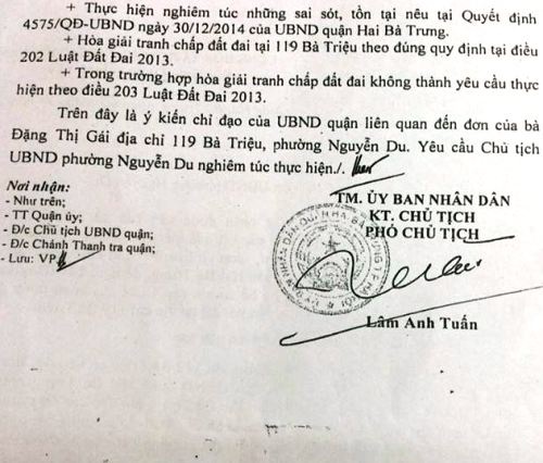 Bài 7: Gia đình 119 Bà Triệu tiếp tục nhận “điệp khúc” mời họp vụ “ngâm” sổ đỏ - 2 Bài 7: Gia đình 119 Bà Triệu tiếp tục nhận “điệp khúc” mời họp vụ “ngâm” sổ đỏ