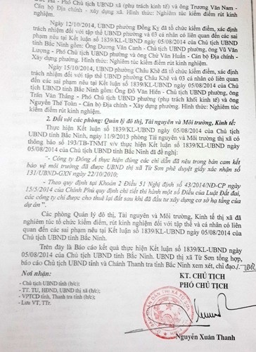 Bài 6: TX Từ Sơn kỷ luật hàng loạt lãnh đạo phường, xã vụ dự án tiền tỷ sai phạm - 3 Báo cáo về việc xác định, xử lý cán bộ liên quan của UBND TX Từ Sơn gửi UBND tỉnh Bắc Ninh.