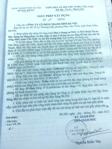 Xây dựng chung cư 19 tầng tại quận Cầu Giấy: Tuân thủ đúng các quy định của pháp luật