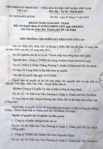 VKSND Tối cao kháng nghị quyết định bất thường của TAND TP Hồ Chí Minh - 2 VKSND Tối cao kháng nghị quyết định bất thường của TAND TP Hồ Chí Minh.