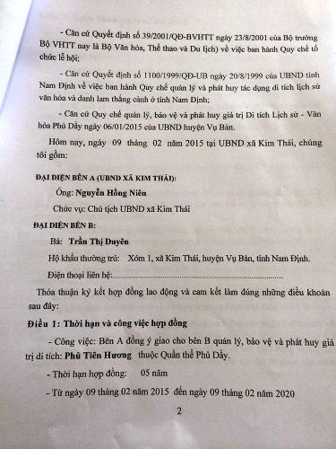 Cục Di sản văn hóa chỉ đạo giải quyết vụ dân đồng loạt phản ứng quy chế quản lý Phủ Dầy - 4 Quy chế mới của UBND huyện Vụ Bản và phản ứng của người dân với PV Dân trí.