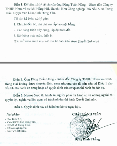 Công ty vay vốn, TAND tỉnh Hưng Yên tuyên bản án buộc cá nhân trả nợ? - 6 TAND tỉnh Hưng Yên lại ra Quyết định bị đơn là cá nhân ông Đặng Tuấn Hùng - Giám đốc