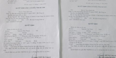 Án oan nhức nhối thế kỷ của người phụ nữ phố Hàng Gai - 1 Quyết định đình chỉ điều tra vụ việc của CQĐT Bộ Công an.