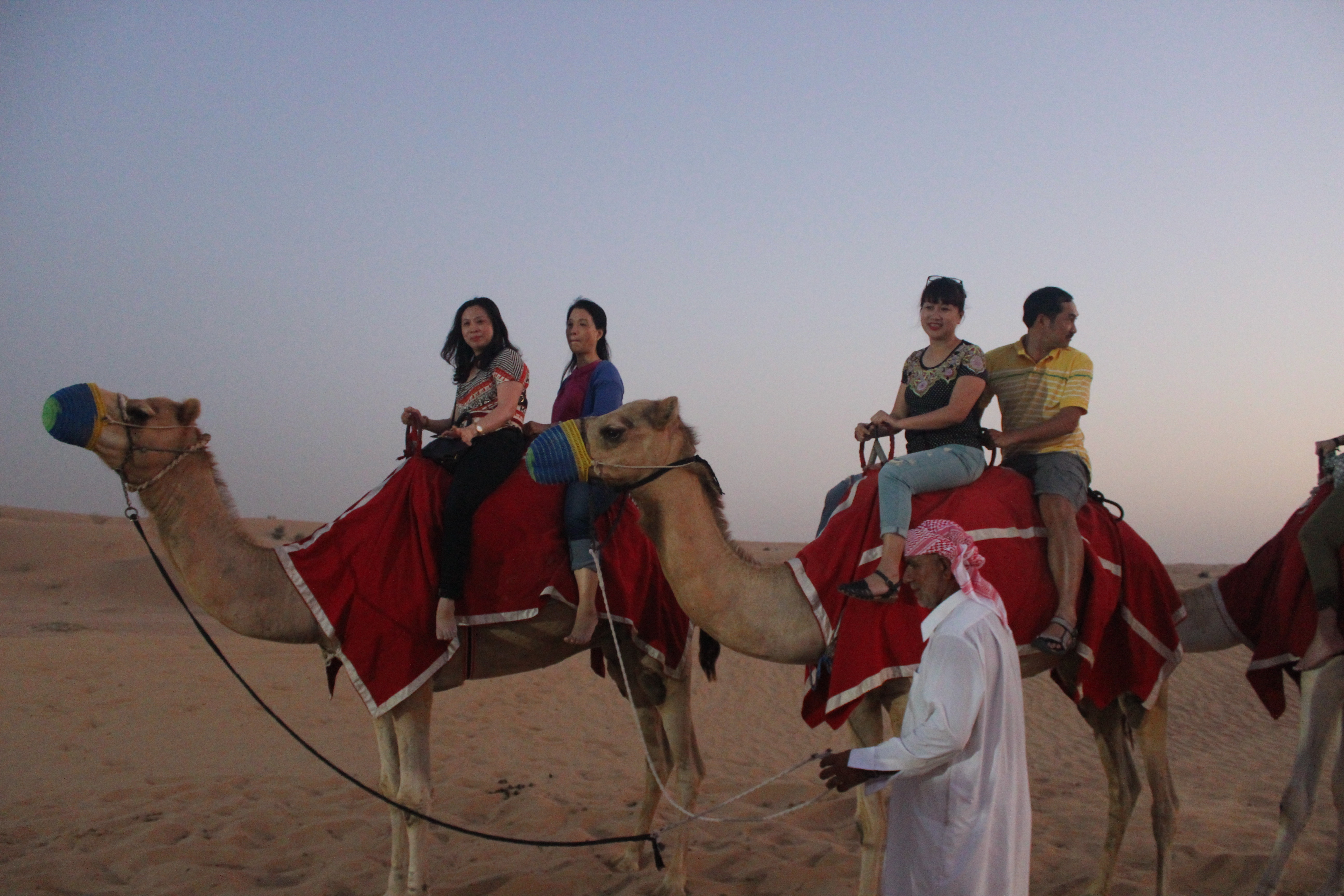 Cưỡi lạc đà trên sa mạc.