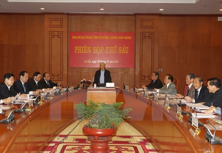 Phiên họp thứ 6 Ban Chỉ đạo Trung ương về phòng, chống tham nhũng - 1 Tổng Bí thư Nguyễn Phú Trọng,
Trưởng Ban Chỉ đạo, chủ trì phiên họp. (Ảnh: Trí Dũng/TTXVN)