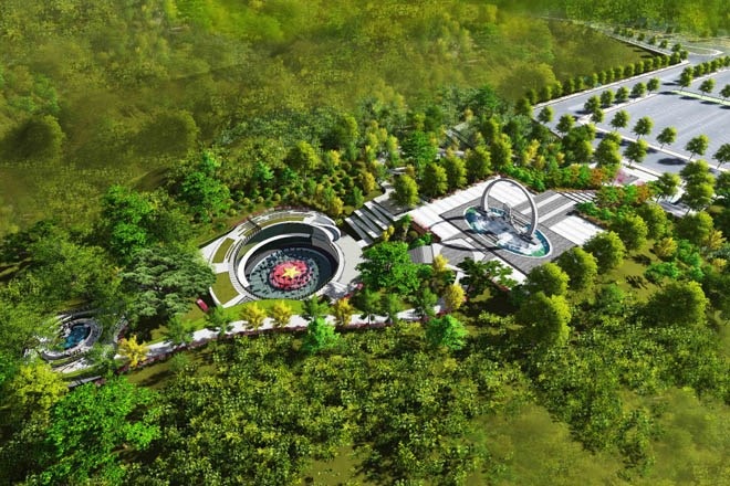Hôm nay, đặt viên đá đầu tiên xây dựng Khu tưởng niệm chiến sĩ Gạc Ma: Những người đứng lại phía chân trời - 1 Phối cảnh tổng thể công trình khu tưởng niệm các chiến sĩ Gạc Ma.