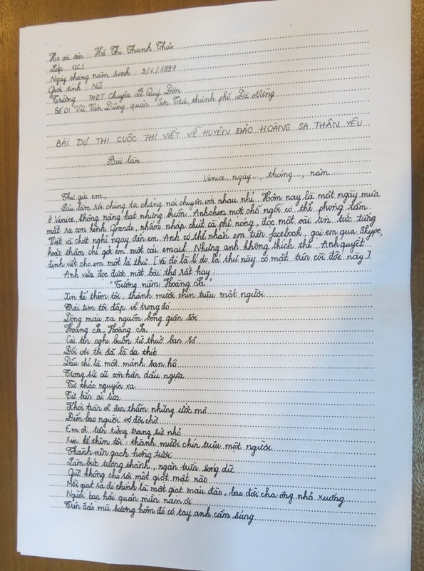  Bài dự thi của HS Hồ Thị Thanh Thảo.