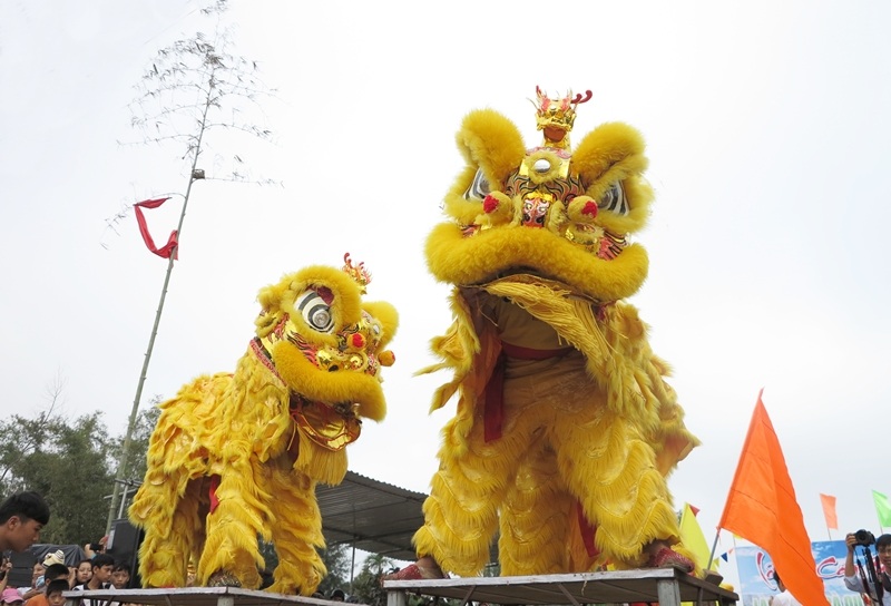 Các màn trình diễn múa lân hấp dẫn người xem