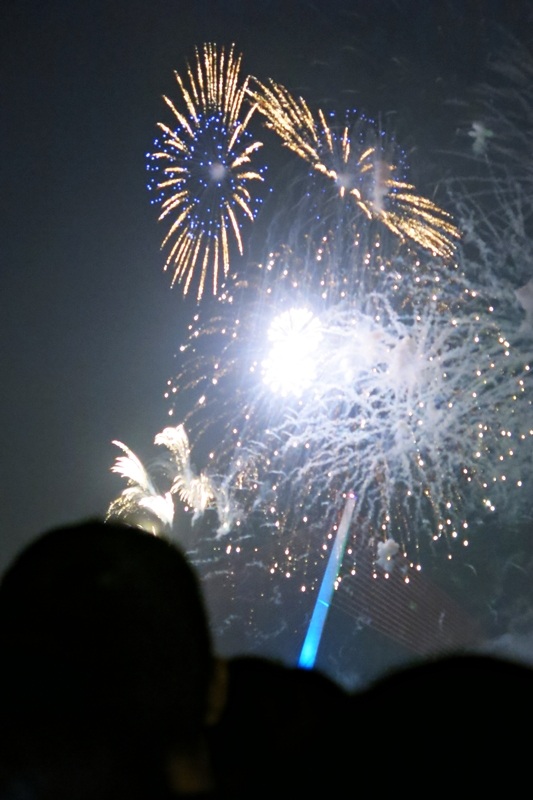 Đúng 21h, pháo hoa đồng loạt bừng sáng khắp thành phố