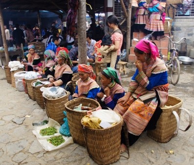 Dư vị rau sạch vùng cao Bắc Hà - 3 Sắc màu của rau, măng rừng, hòa vào sắc màu của thổ cẩm
