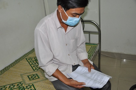 Được bạn đọc Dân trí giúp đỡ, anh Quang đã có cơ hội trở lại bệnh viện điều trị 