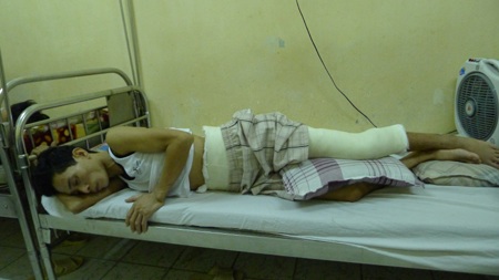 Bị tổn thương quá nặng nề nên anh Hải vẫn đang phải điều trị tại bệnh viện 108