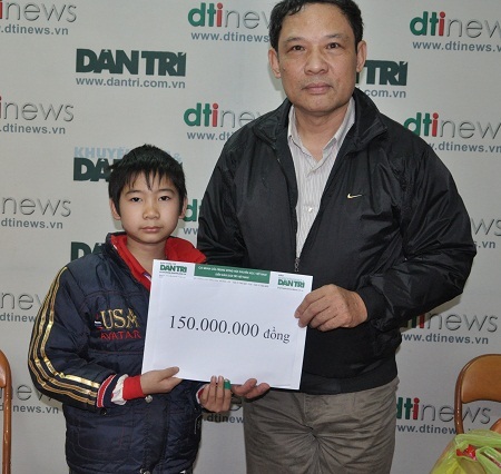 Trong đó em trích 150 triệu đồng để giúp đỡ 