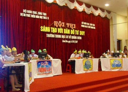 HS hào hứng dự hội thi “Sáng tạo với bản đồ tư duy”   