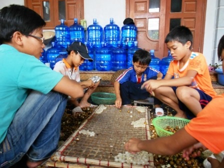  Sau đó được rửa sạch.