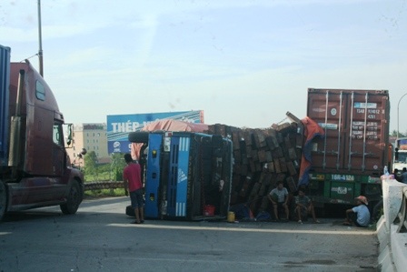 Hiện trường vụ tai nạn.