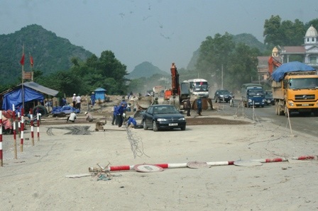 Khu vực xây dựng Trạm thu phí mới tại thị xã Bỉm Sơn.