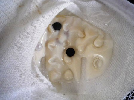 Túi chứa chất lạ được phát hiện trong sản phẩm áo ngực.