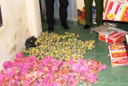 Số pháo mà nhân dân tự giác giao nộp cho các lực lượng chức năng.