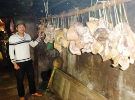 Thịt lợn là món ăn chính và không thể thiếu trong những ngày Tết nhảy.