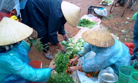 Những người mẹ “bòn Tết” chiều cuối năm - 1 Hàng hoá của các mẹ bán chủ yếu là sản vật vườn nhà.