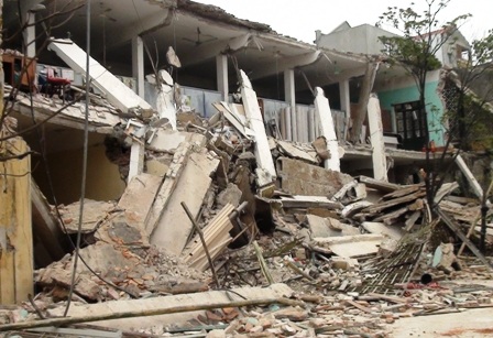 Hiện trường vụ sập công trình.