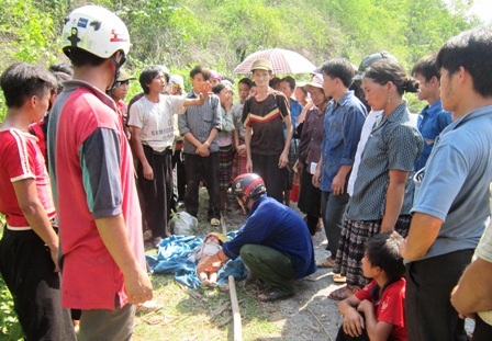 Thi thể cháu Giàng A Mang mới được tìm thấy.