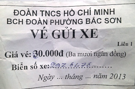 “Chặt chém” ở Sầm Sơn: Đoàn thanh niên cũng vi phạm - 2 Phiếu giữ xe của Chi đoàn phường Bắc Sơn ghi sai c