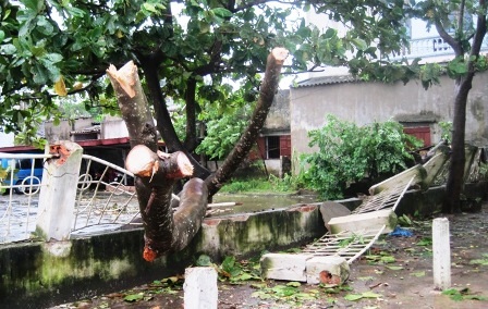 Một số công trình công cộng bị hư hỏng.