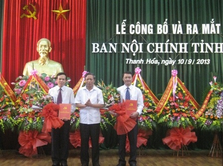 Lễ ra mắt Ban Nội chính Tỉnh ủy Thanh Hóa.