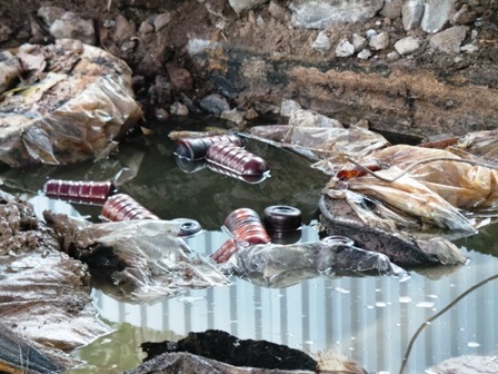 Đơn vị thi công đã hoàn thành 2 khu vực khai đào.