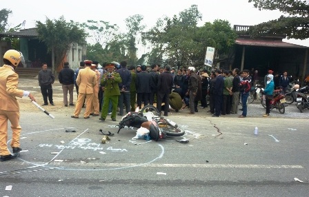 Hiện trường vụ tai nạn.