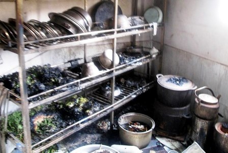 Hiện trường vụ cháy tại nhà hàng 