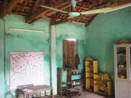 Nhiều phòng học đã xuống cấp nghiêm trọng.