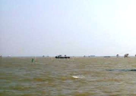 Khu vực vùng biển nơi con tàu bị lật.