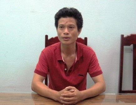 Đối tượng Lê Anh Dũng tại cơ quan công an.