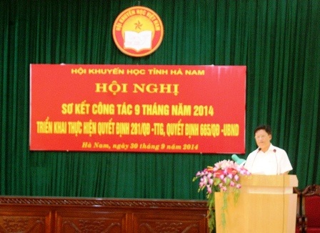 Hội nghị sơ kết 9 tháng và triển khai phong trào học tập suốt đời tại tỉnh Hà Nam.