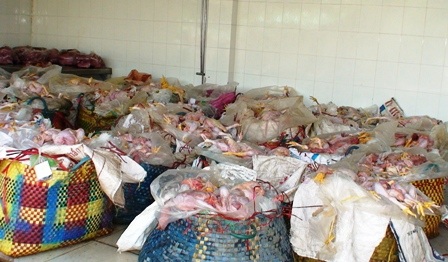 Bắt giữ gần 3 tấn thịt gà bốc mùi 