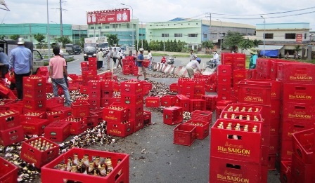 Số bia cứu hộ kịp thời được để riêng và chuyển đi