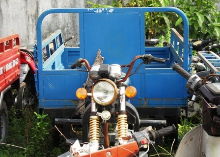 Một số xe ba bánh bị thu giữ