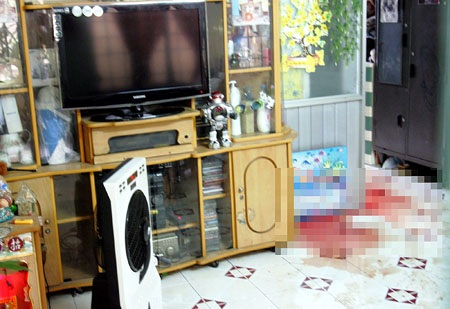 Nghi can cắt cổ chị họ cướp tài sản tại chung cư sa lưới - 1 Hiện trường nơi chị Xuân bị gã em họ sát hại cướp tài sản