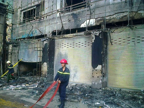 Hiện trường vụ cháy sáng 2/1