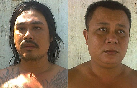 Bắt hai “đại ca” mới ra tù đi cưỡng đoạt tài sản xe khách - 1 Thành “Rồng và đối tượng Lê Văn Thanh bị bắt tại cơ quan công an