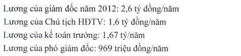 Công nhân ngâm mình dưới cống "nuôi" sếp lương bạc tỉ - 1 Lương năm 2012 của các sếp công ty TNHH một thành viên Thoát nước đô thị