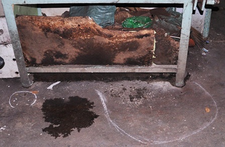 Vị trí trái nổ được ném vào